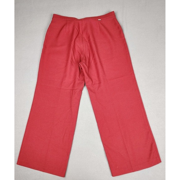 Vintage Levis Wide Leg Trouser Women 18 Maroon Slacks 70s Mom Pants Casual Bare - Picture 14 of 14